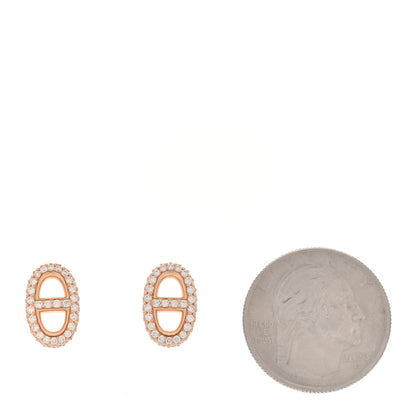 Hermes 18K Rose Gold Diamond New Farandole Earrings 2 of 5