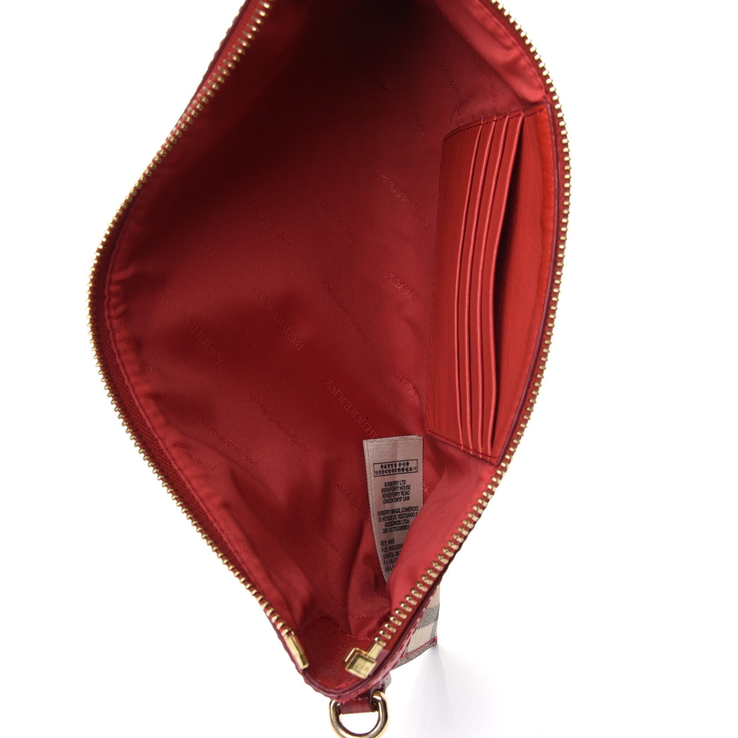 Haymarket Check Small Peyton Crossbody Clutch Bag Coral Red
