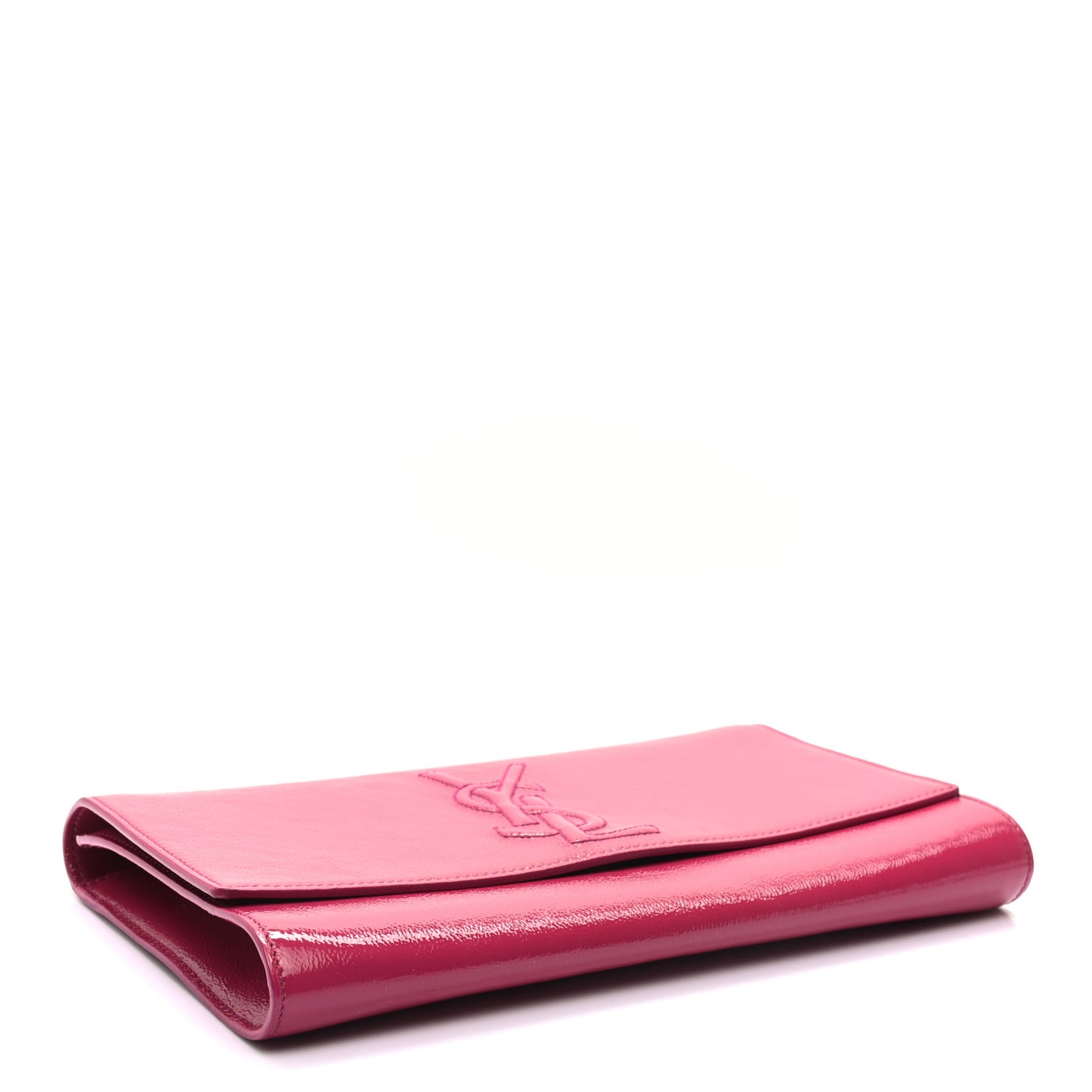 Textured Patent Monogram Large Belle De Jour Clutch Fuchsia