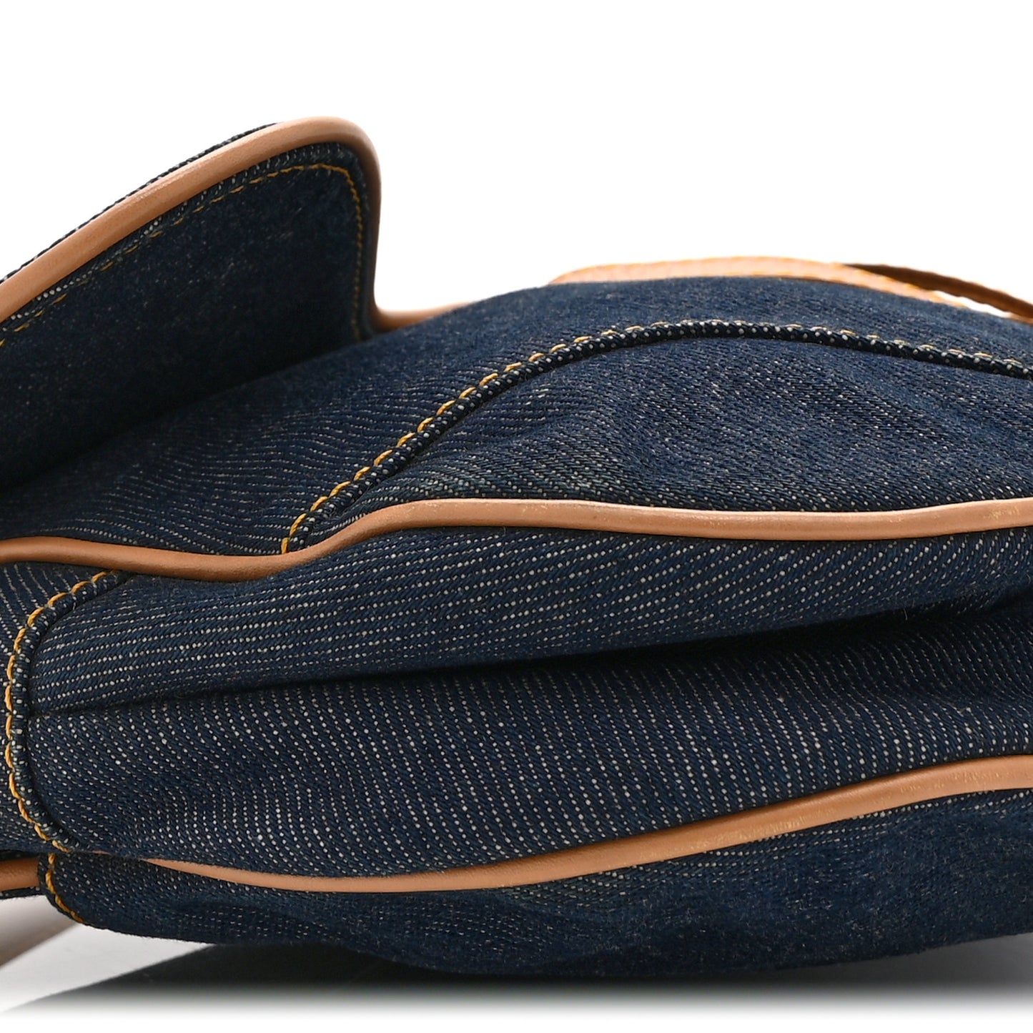 Denim Calfskin Saddle Bag  Blue