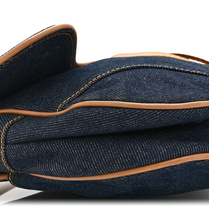Christian Dior Denim Calfskin Saddle Bag  Blue 9 of 10