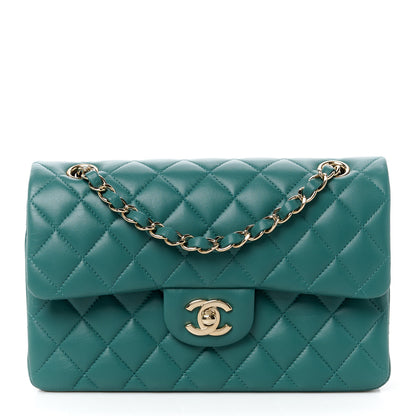 Chanel Lambskin Quilted Small Double Flap Green 1 of 11