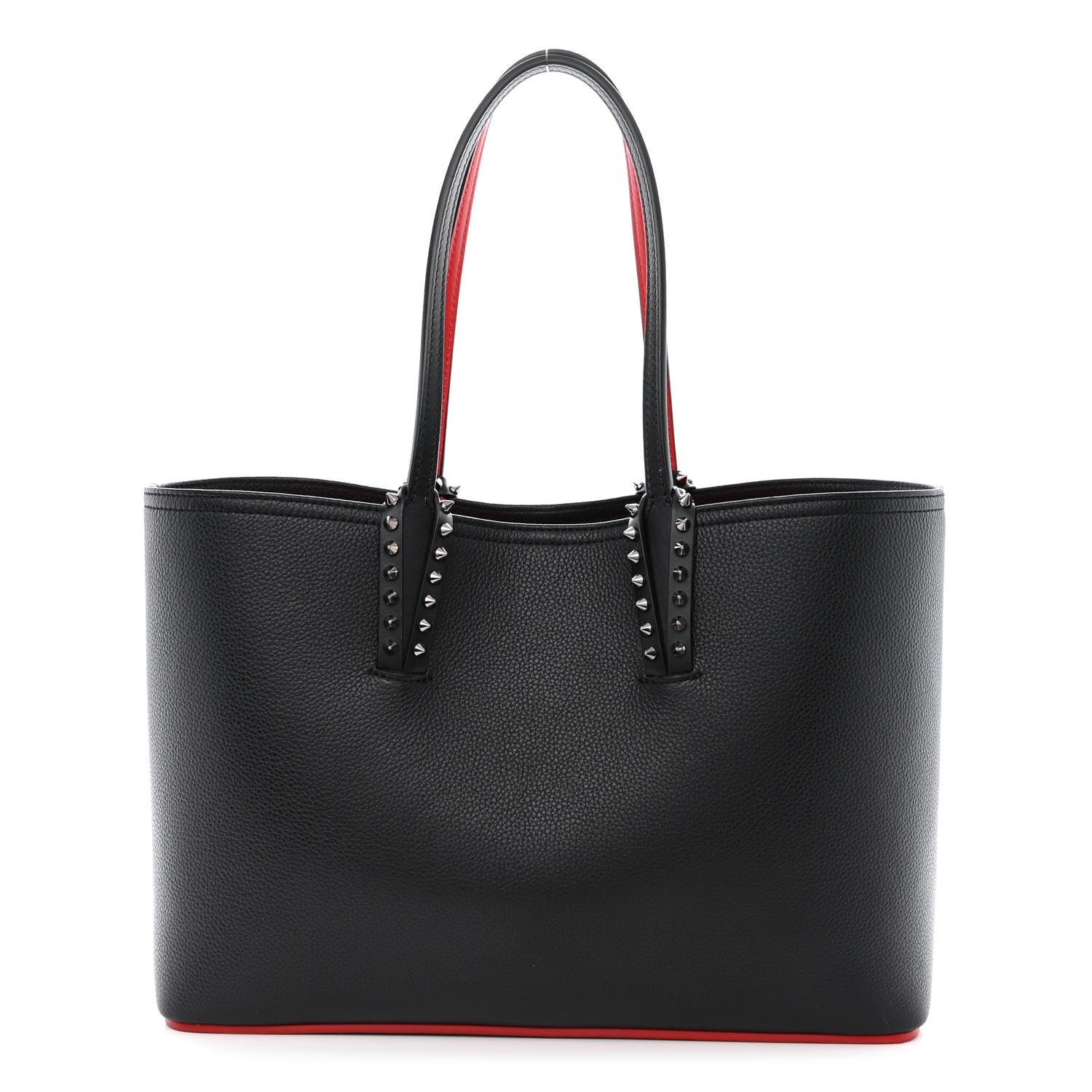 Christian Louboutin Calfskin Spikes East West Cabata Tote Black 3 of 13