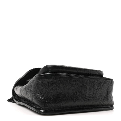 Saint Laurent Crinkled Calfskin Matelasse Monogram Baby Niki Chain Satchel Black 4 of 10