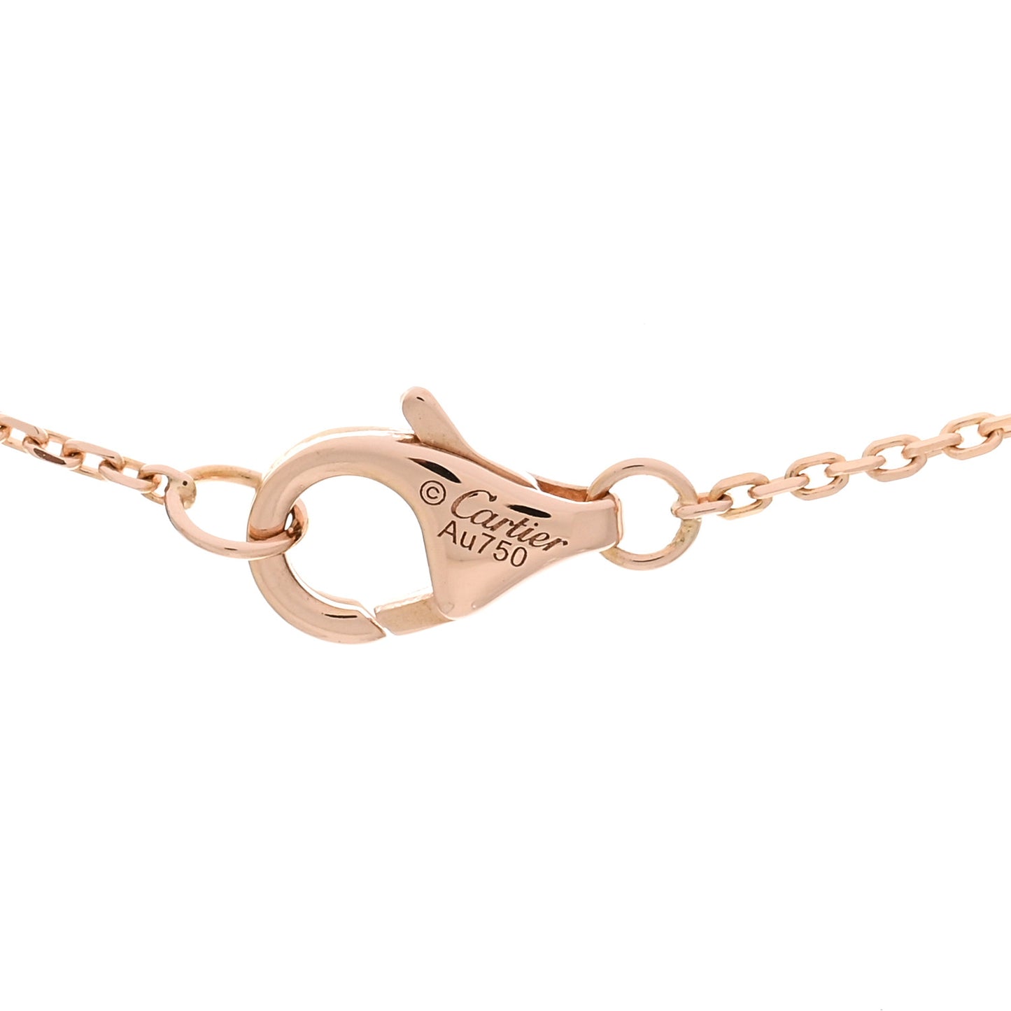 18K Pink Gold Diamond Black Onyx XS Amulette de Cartier Pendant Necklace