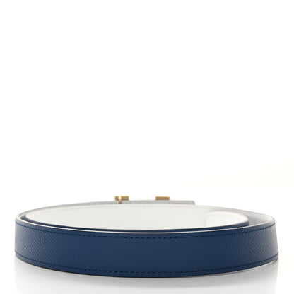 Hermes Epsom 24mm Mini Constance H Belt 85 34 Bleu Brighton White 3 of 7