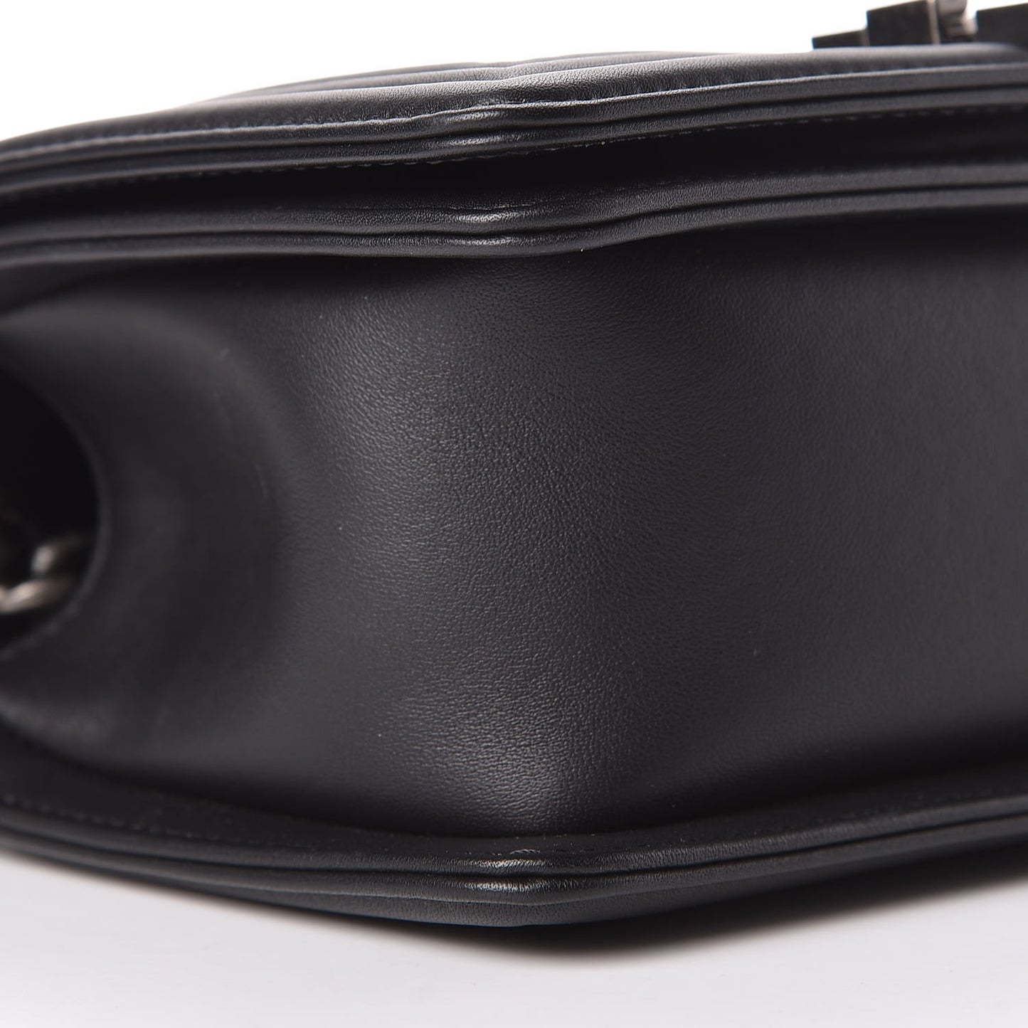Calfskin Quilted Small Boy Flap Black