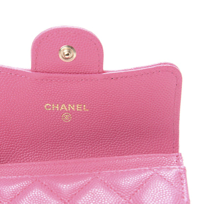 Chanel Caviar Quilted Flap Card Holder Wallet Pink 6 of 9