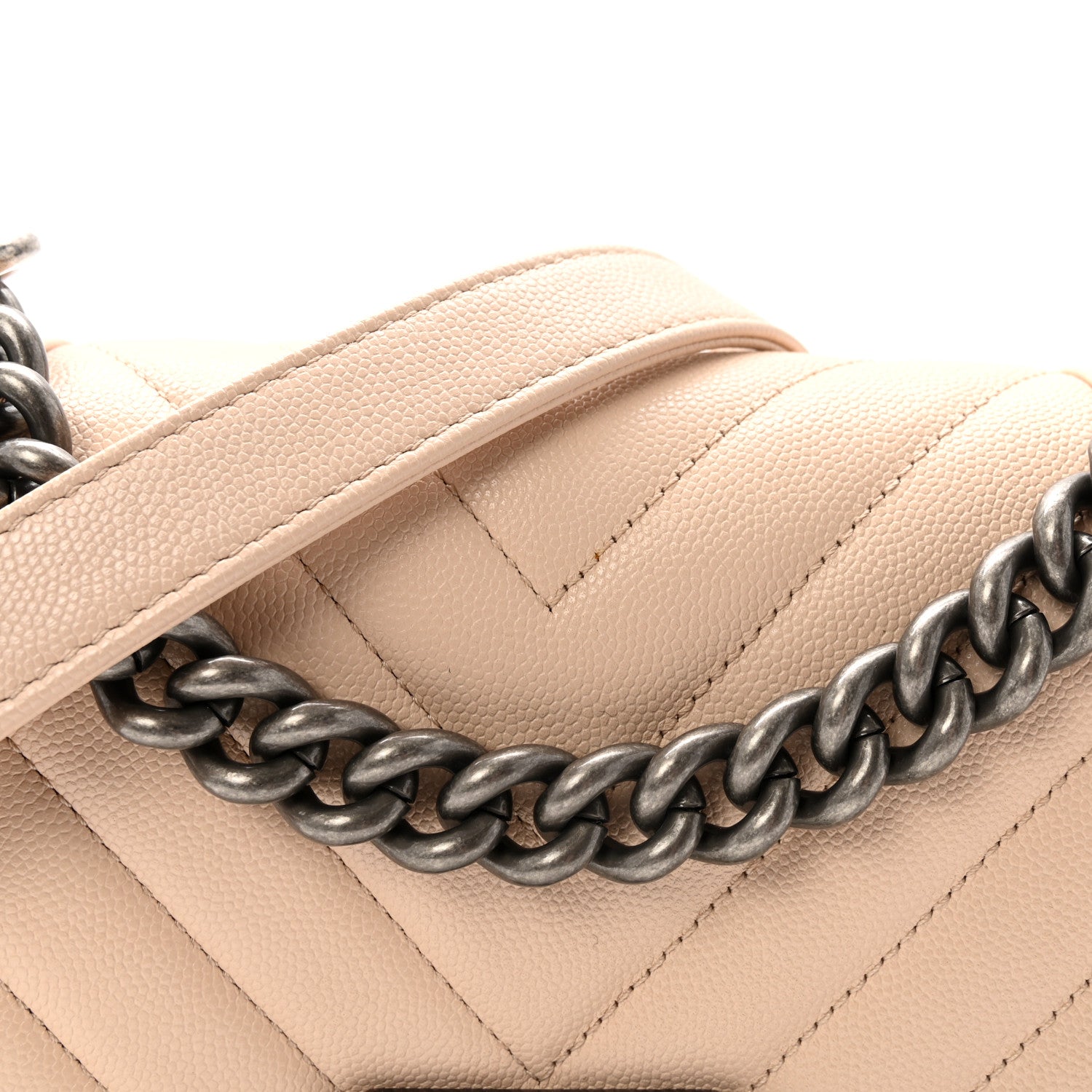 Chanel Caviar Chevron Quilted Small Boy Flap Light Beige 8 of 11