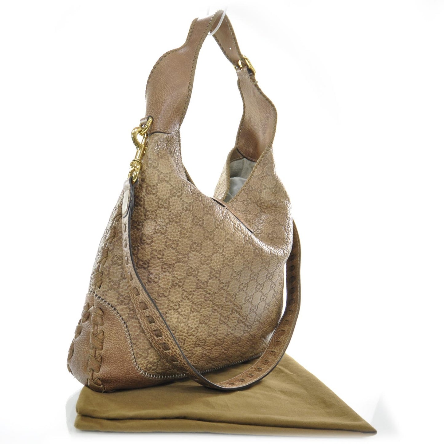 Guccissima Large New Jackie Hobo Natural Brown