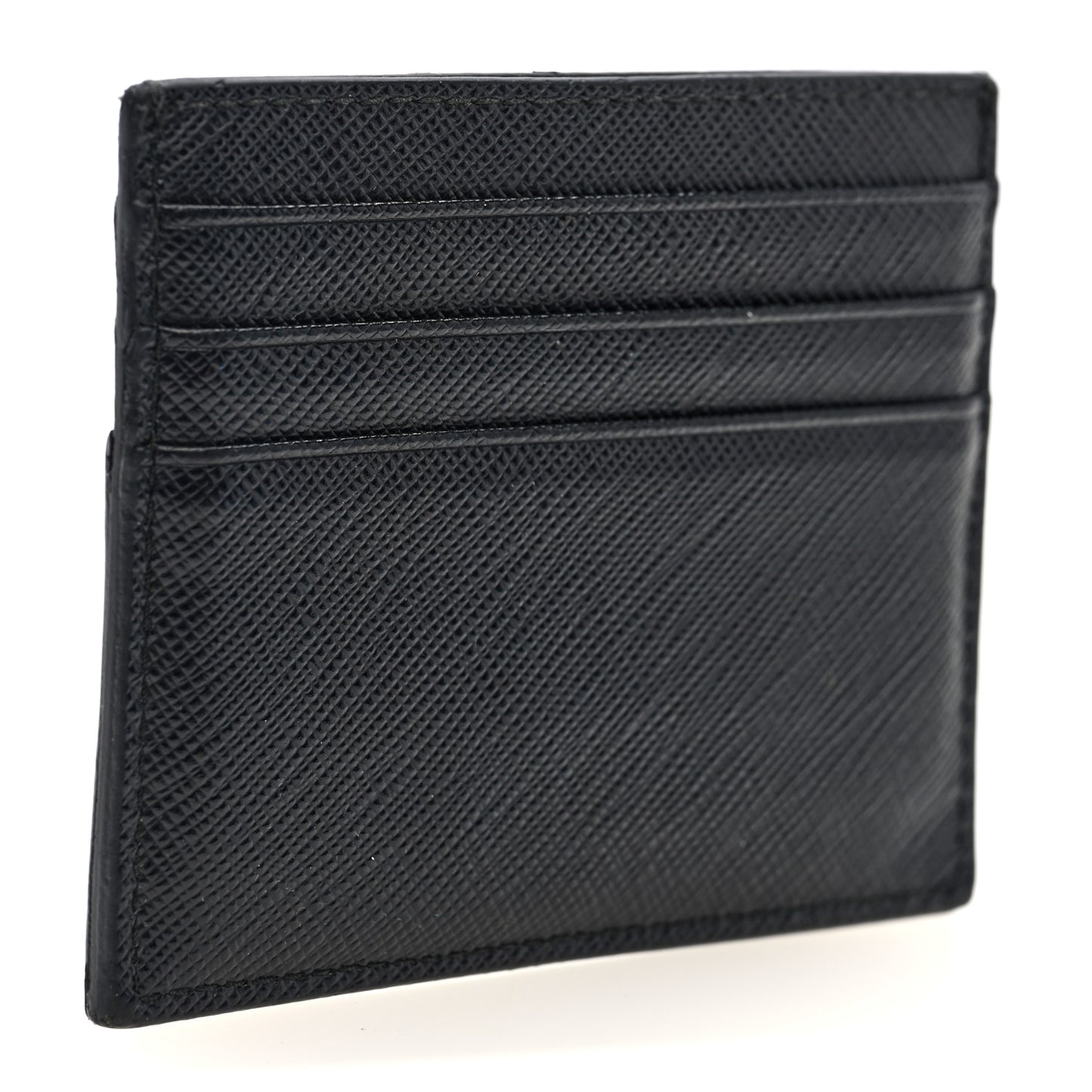 Saffiano Metal Logo Card Case Black