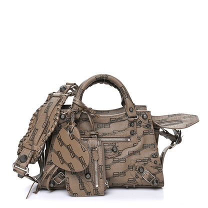 Balenciaga Coated Canvas BB Monogram Neo Cagole Handbag XS Beige Brown 1 of 11