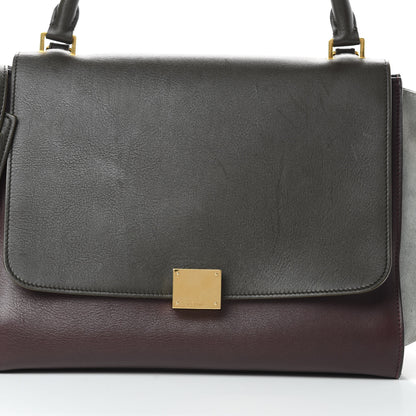 Celine Smooth Calfskin Suede Medium Tri-Color Trapeze Dark Grey 8 of 21