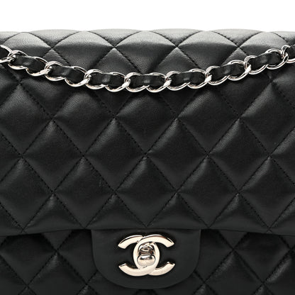 Chanel Lambskin Quilted Medium Double Flap  Black 8 of 10