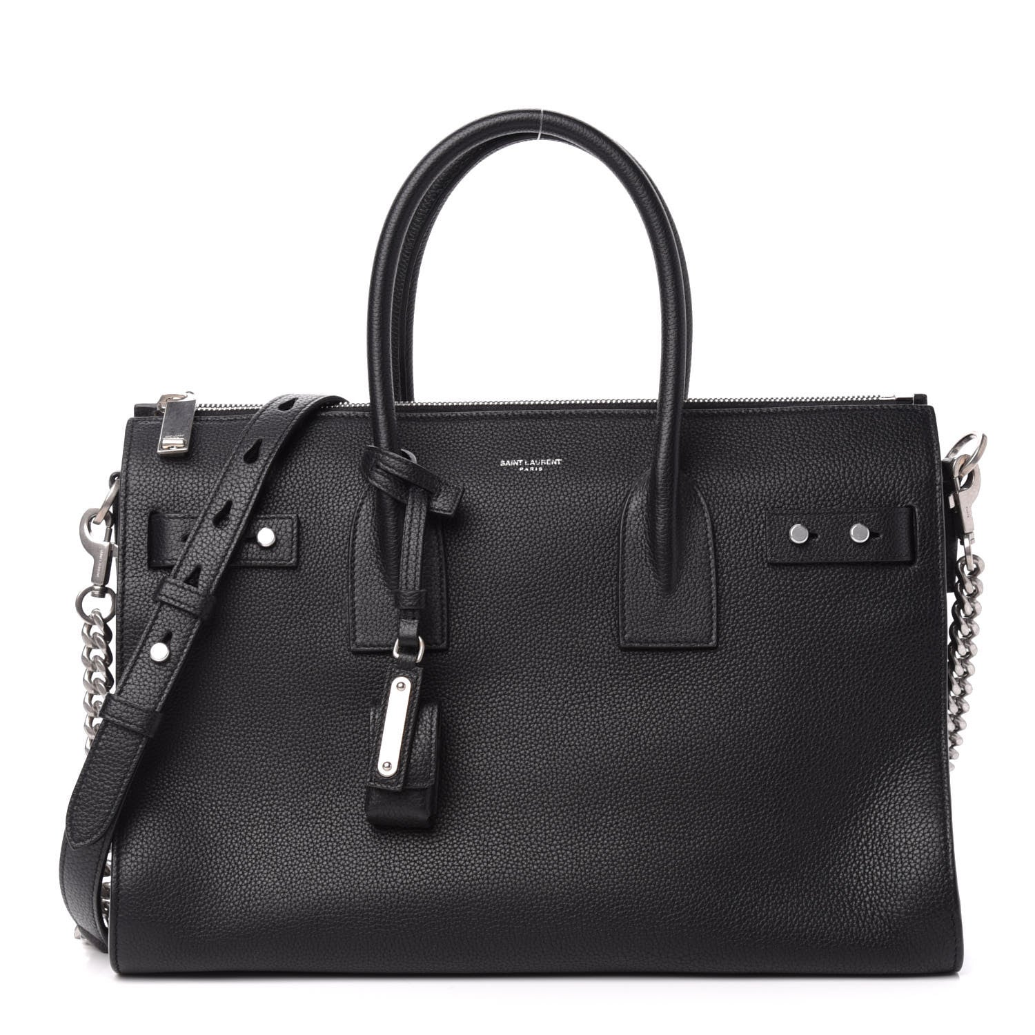 Saint Laurent Grained Calfskin Small Supple Sac De Jour Duffle Black 1 of 11