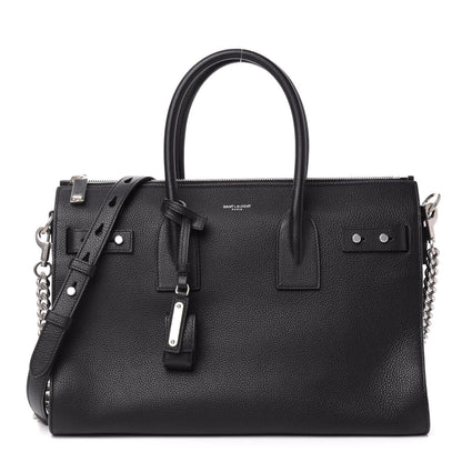 Saint Laurent Grained Calfskin Small Supple Sac De Jour Duffle Black 1 of 11