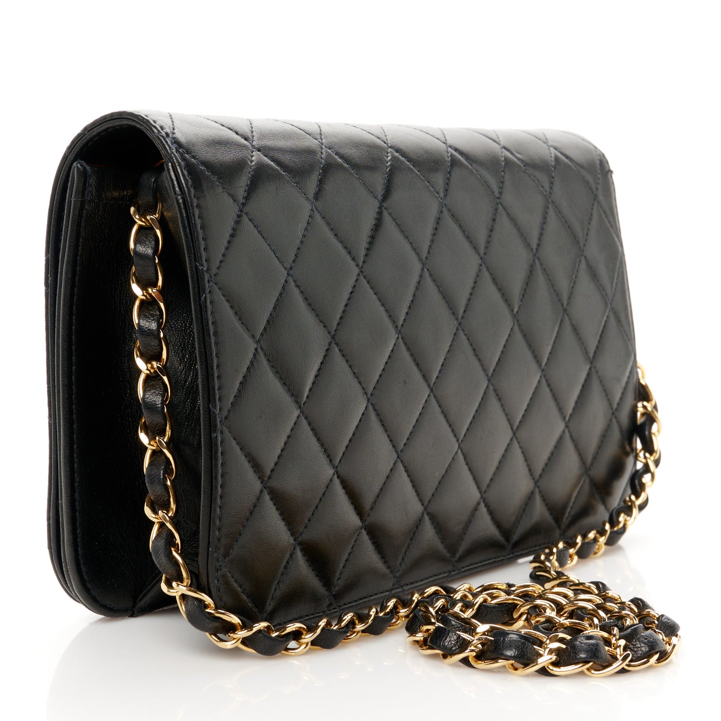 Lambskin Quilted Small Single Flap Black