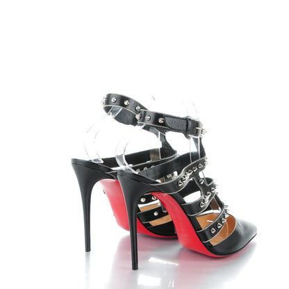 Christian Louboutin Kid Tchicaboum 100 Pumps 39.5 Black Silver 4 of 7