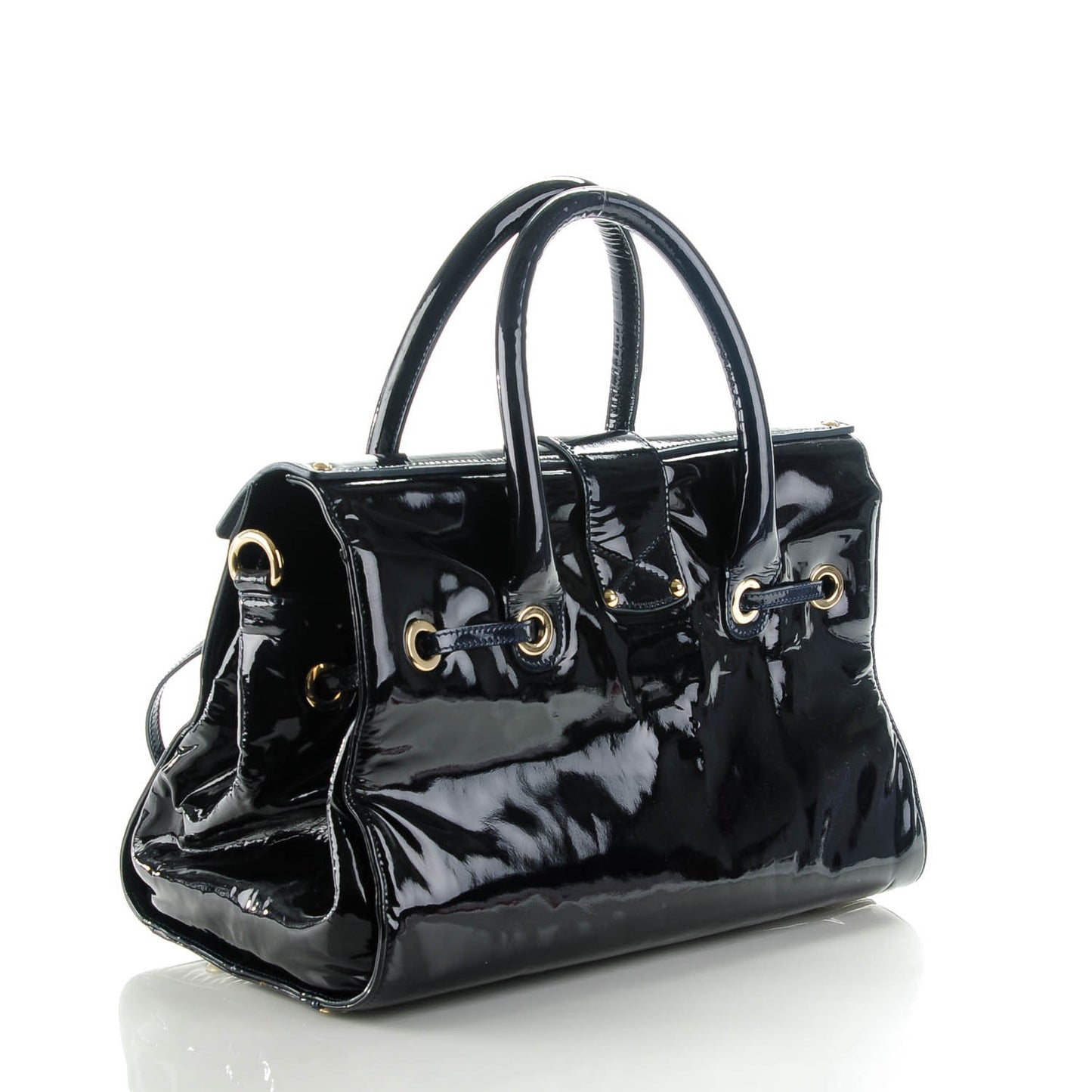 Patent Large Rosalie Satchel Navy