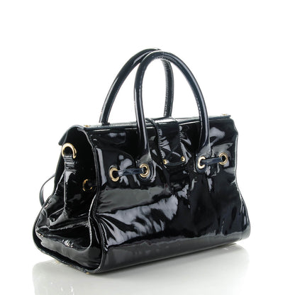 Jimmy Choo Patent Large Rosalie Satchel Navy 3 of 7