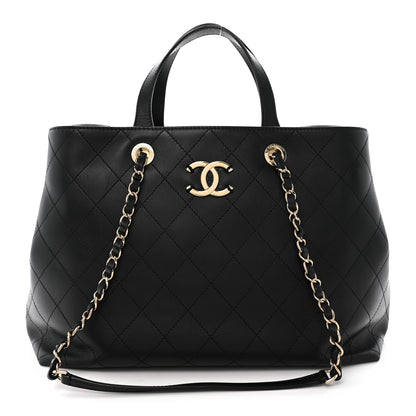 Chanel Calfskin Large Serial Shopper Tote Black 1 of 10