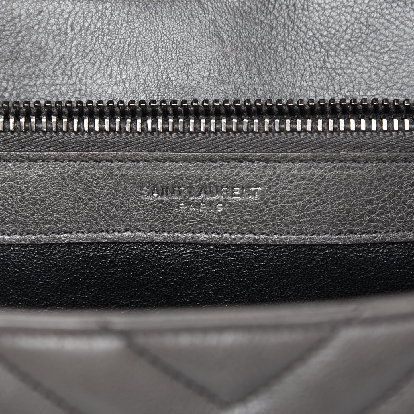 Sheepskin Matelasse Chevron Monogram Large College Satchel Dark Anthracite