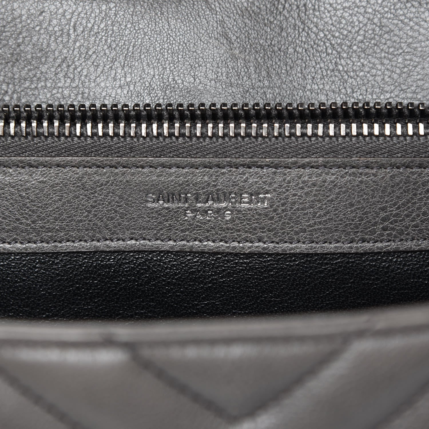 Saint Laurent Sheepskin Matelasse Chevron Monogram Large College Satchel Dark Anthracite 7 of 16
