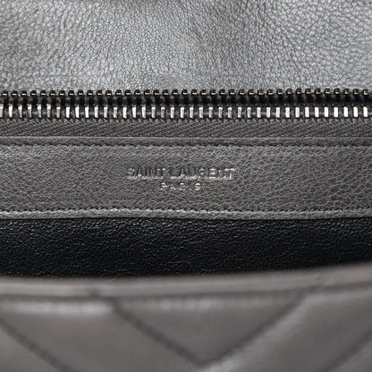 Saint Laurent Sheepskin Matelasse Chevron Monogram Large College Satchel Dark Anthracite 7 of 16