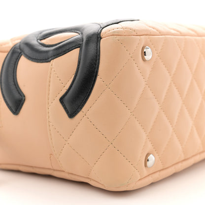 Chanel Calfskin Quilted Large Cambon Bowler Beige Black 9 of 15