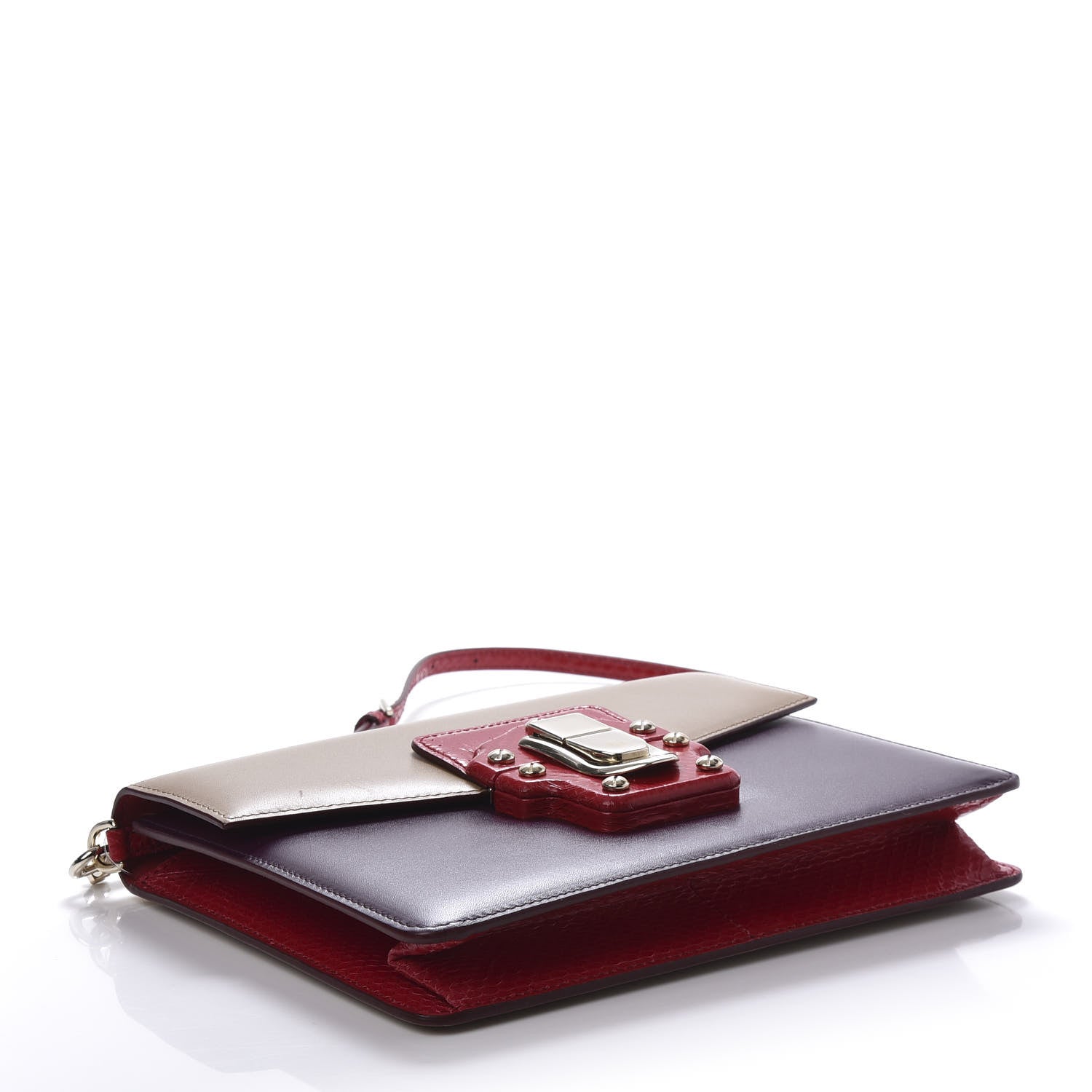 Dolce & Gabbana Calfskin Ayers Lucia Shoulder Bag Ghiaccio Mosto 4 of 9