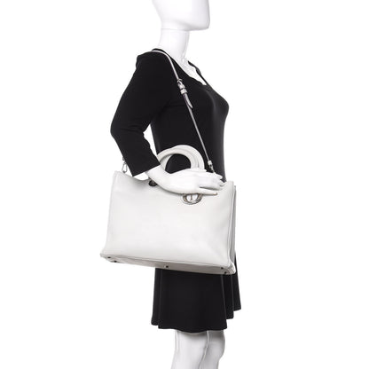 Christian Dior Smooth Calfskin Large Diorissimo Tote White 2 of 14