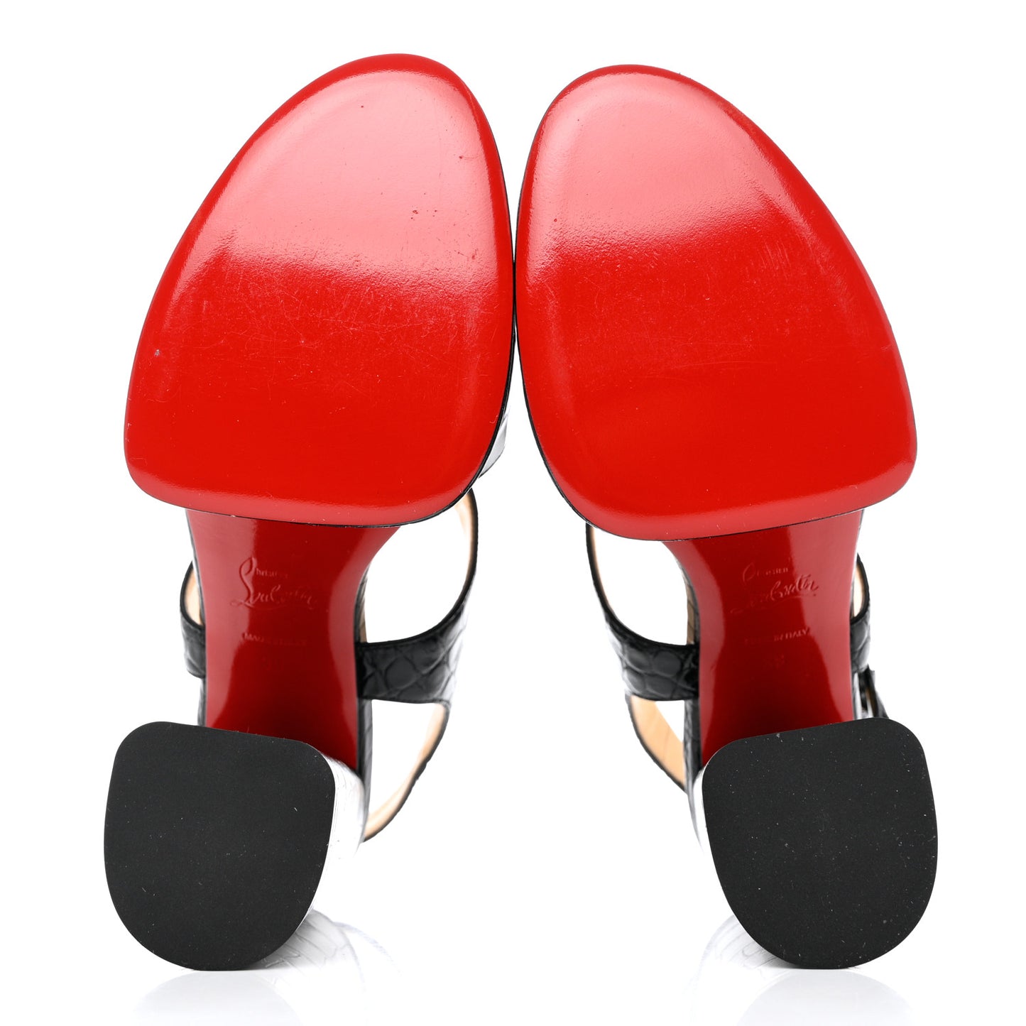 Calfskin Crocodile Embossed Foolish Platform Sandals 39 Black