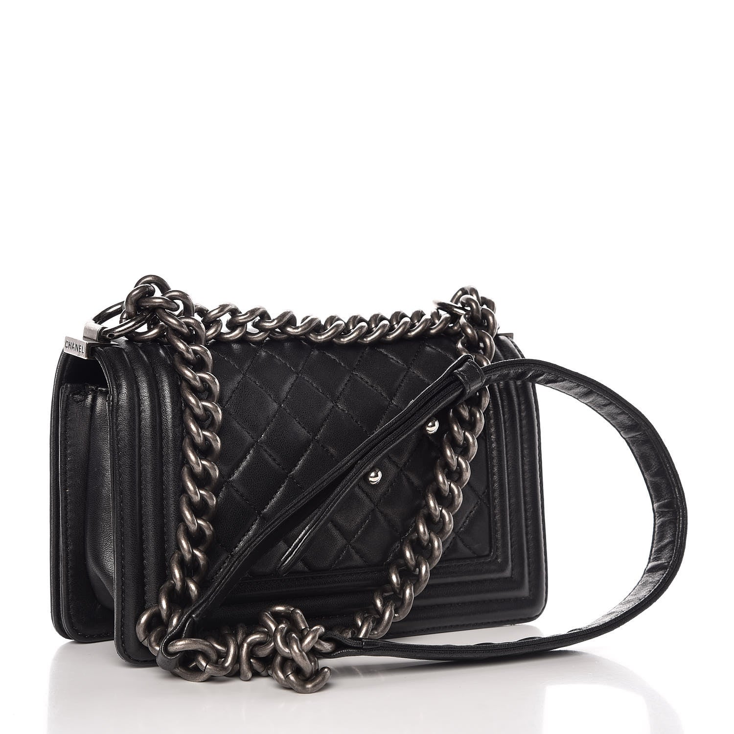 Chanel Lambskin Quilted Small Boy Flap Black 3 of 14