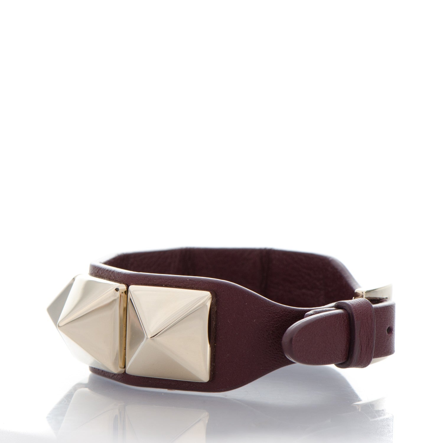 Valentino Garavani Calfskin Macro Rockstud Bracelet Rubin 3 of 6
