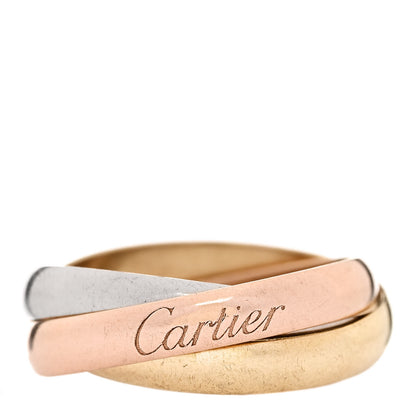 Cartier 18K Pink Yellow White Gold Classic Trinity Ring 48 4.5 1 of 4