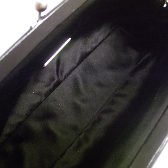 Satin Logo Evening Bag Black