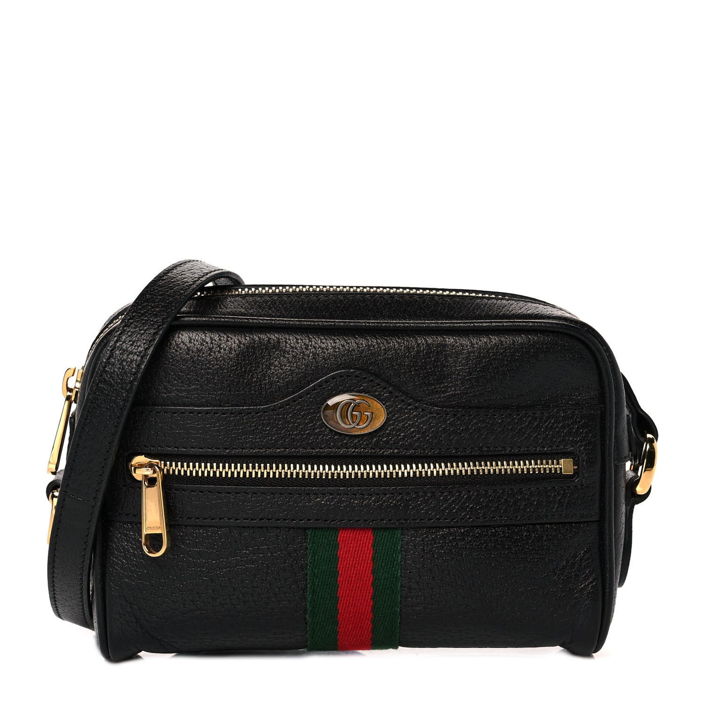Calfskin Web Mini Ophidia Shoulder Bag Black