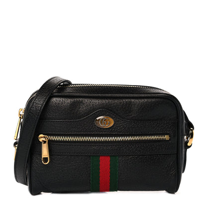 Gucci Calfskin Web Mini Ophidia Shoulder Bag Black 1 of 11