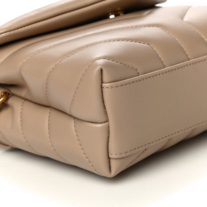 Saint Laurent Calfskin Y Quilted Monogram Toy Loulou Crossbody Bag Dark Beige 8 of 10