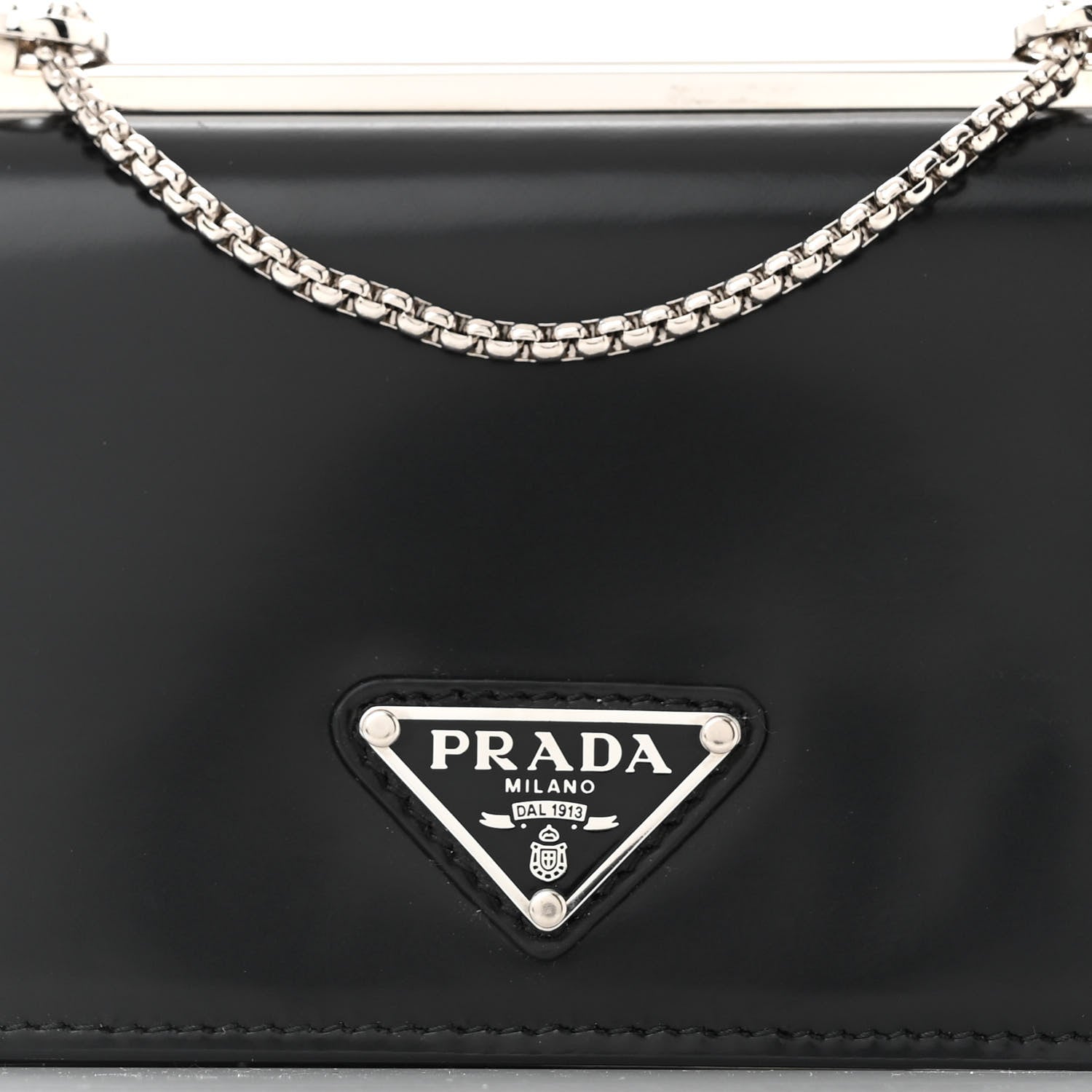 Prada Spazzolato Chain Card Holder Wallet Black 8 of 10