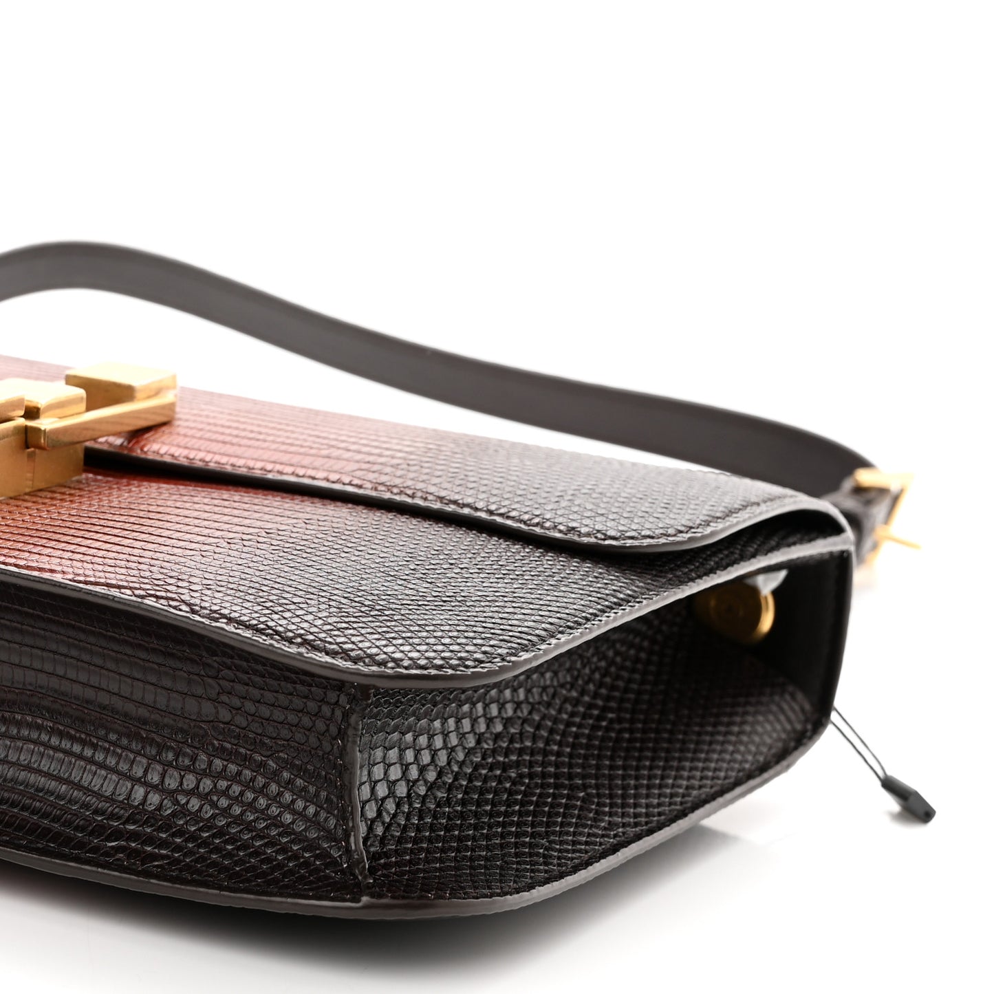Lizard Degrade Carre Satchel Brown Red