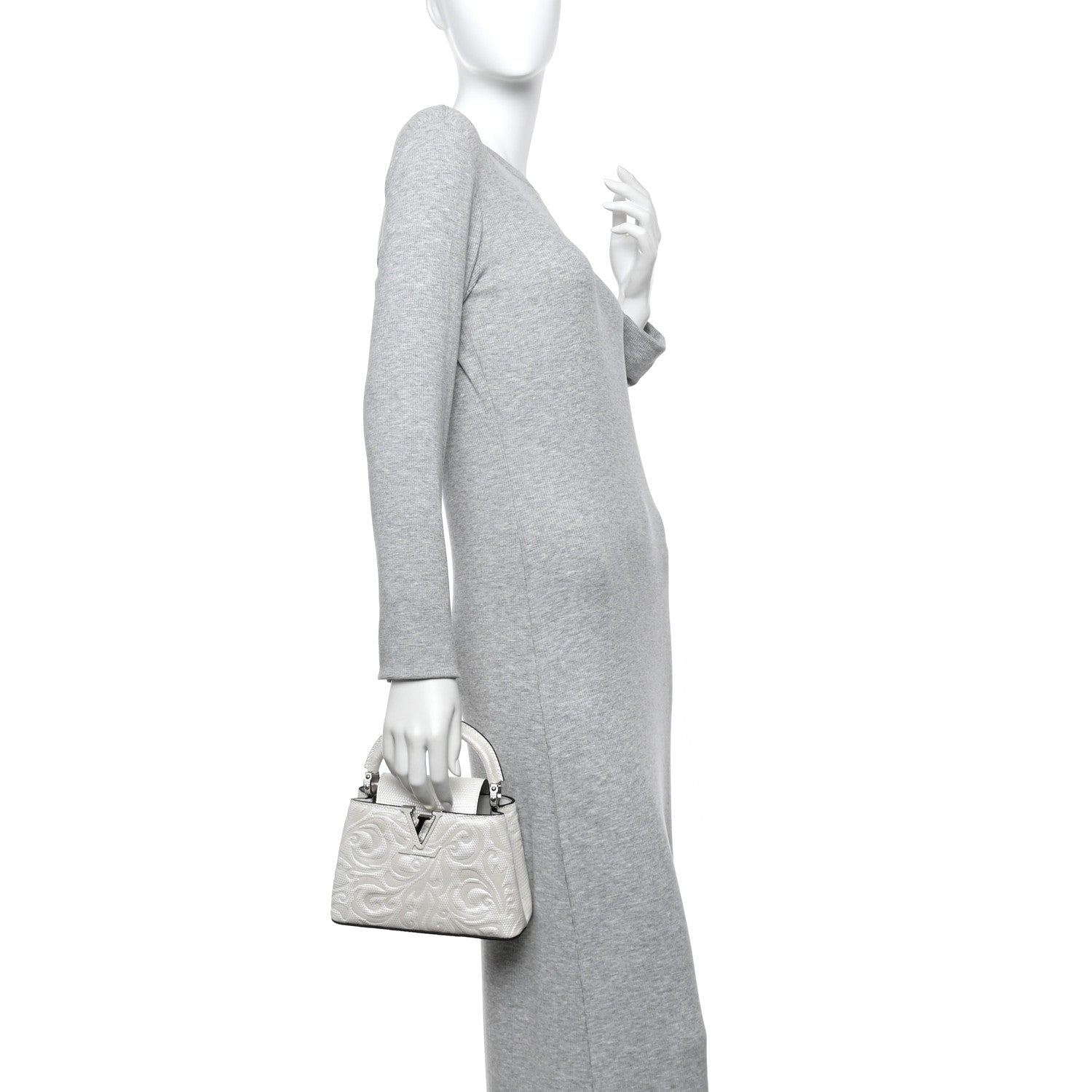 Louis Vuitton Lizard Baroque Embossed Capucines Mini Ivory Sparkle 2 of 10