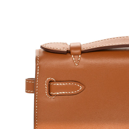 Hermes Swift Kelly Pochette Clutch Gold 19 of 21