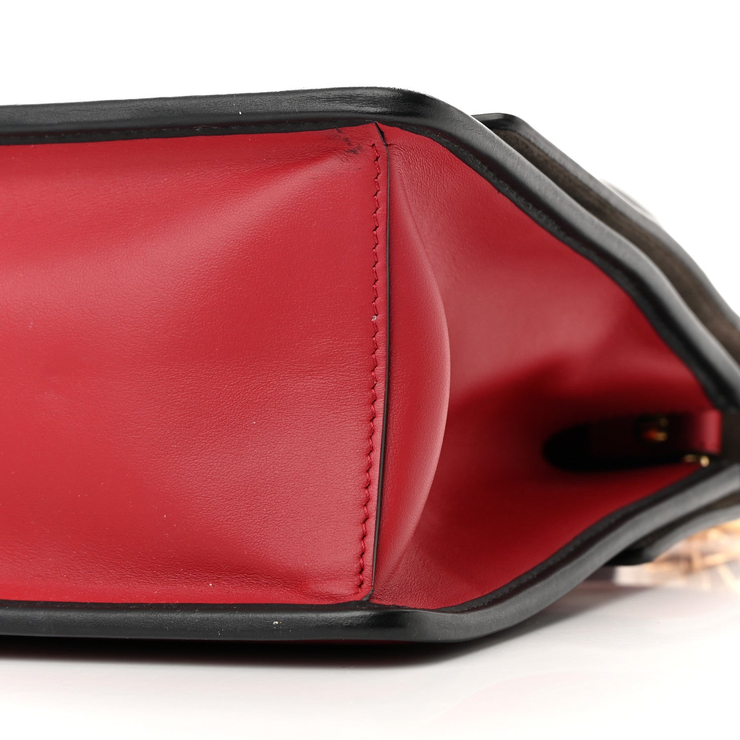 Fendi Vitello Century F is Fendi Bi-Color FF 1974 Embossed Kan I Shoulder Bag Fragola Maya Black 10 of 13