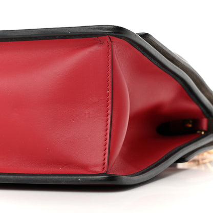 Fendi Vitello Century F is Fendi Bi-Color FF 1974 Embossed Kan I Shoulder Bag Fragola Maya Black 10 of 13