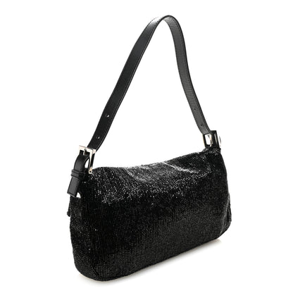 Fendi Sequin Beaded Baguette Black 4 of 12