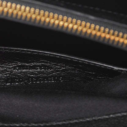 Saint Laurent Sheepskin Matelasse Chevron Monogram Large College Satchel Black 7 of 8