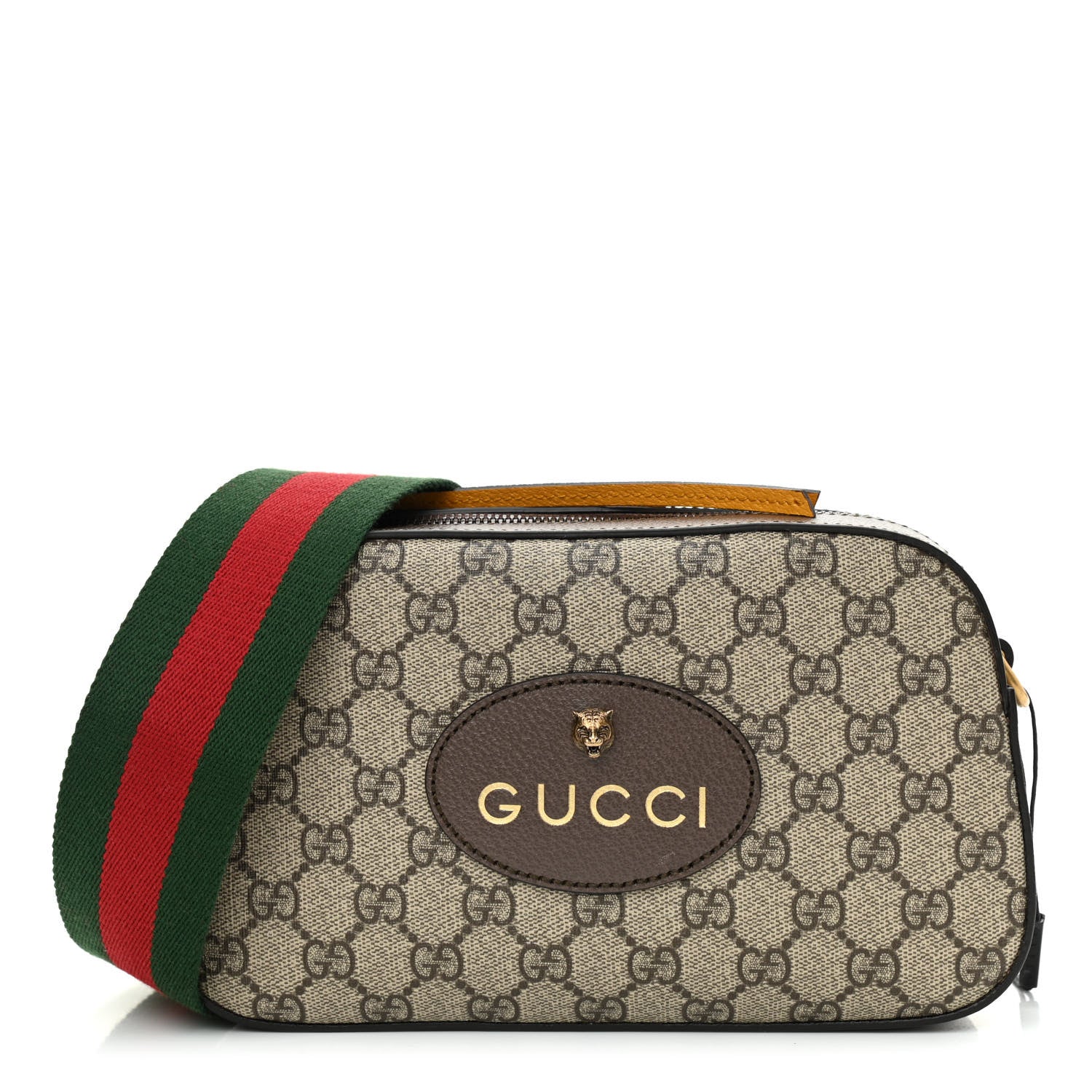 Gucci GG Supreme Monogram Web Neo Vintage Shoulder Bag Beige New Acero Crop 1 of 9