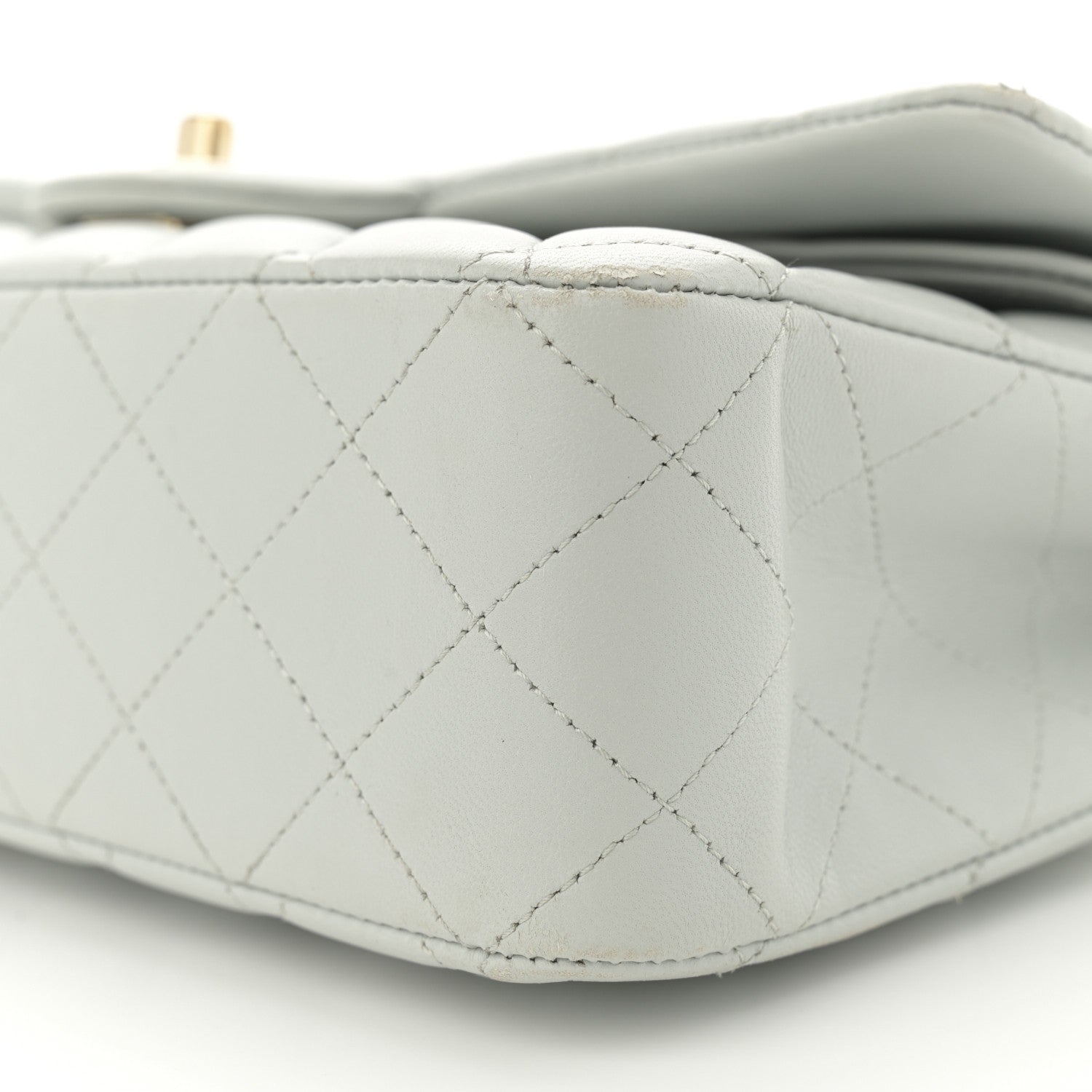 Chanel Lambskin Quilted Medium Double Flap Light Blue 10 of 14