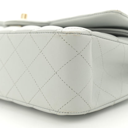 Chanel Lambskin Quilted Medium Double Flap Light Blue 10 of 14